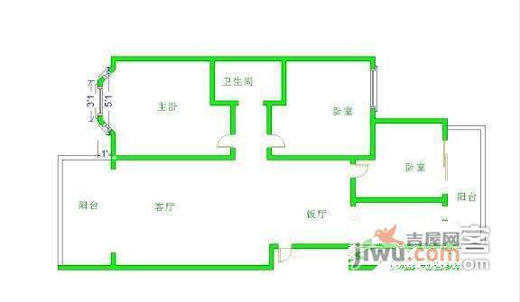 和睦人家3室2厅1卫110㎡户型图