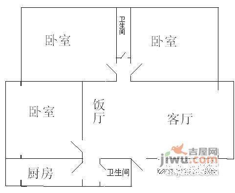 中央花园3室2厅2卫110㎡户型图