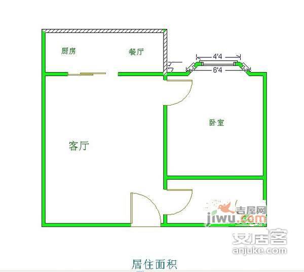 西雅语嫣1室1厅1卫50㎡户型图