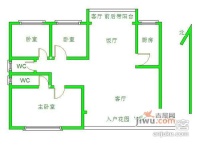 瀚林花园3室1厅1卫户型图