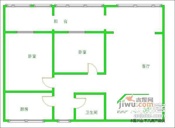 榕苑2室2厅1卫83㎡户型图