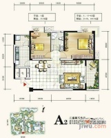 鹭岛国际社区三期2室2厅1卫110㎡户型图