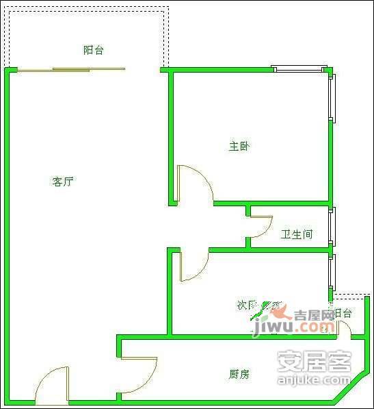 鹭岛国际社区三期2室2厅1卫110㎡户型图