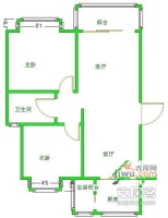 上道西城2室2厅1卫100㎡户型图