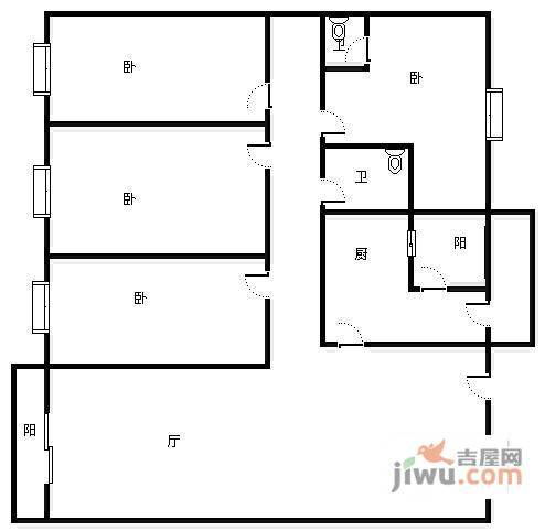 童子街庭苑4室2厅2卫177㎡户型图