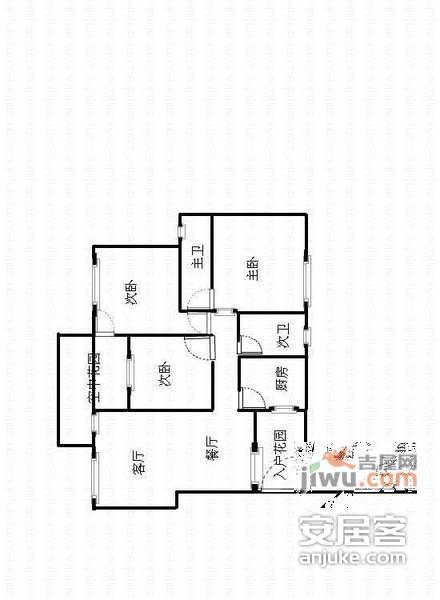 大庆蜀苑3室2厅2卫122㎡户型图