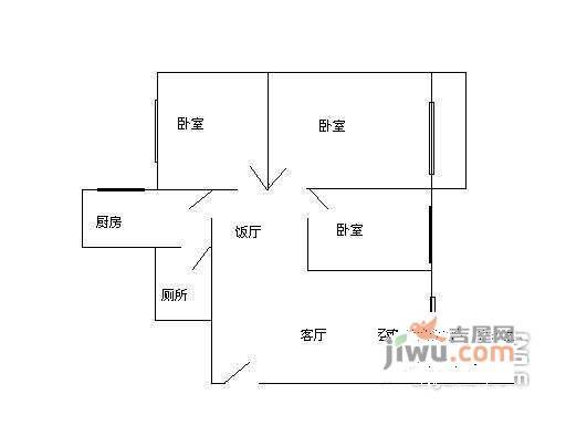 大庆蜀苑3室2厅1卫108㎡户型图