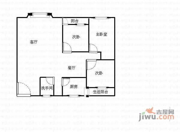 大庆蜀苑2室2厅1卫88㎡户型图