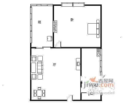 隐庐巷上生活馆1室1厅1卫78㎡户型图