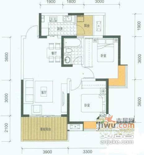 镏金岁月3室2厅2卫114㎡户型图