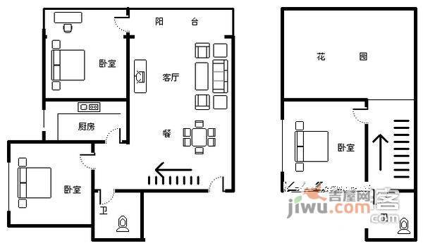 国际花园3室2厅2卫170㎡户型图