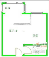 欧波罗1室0厅1卫43㎡户型图