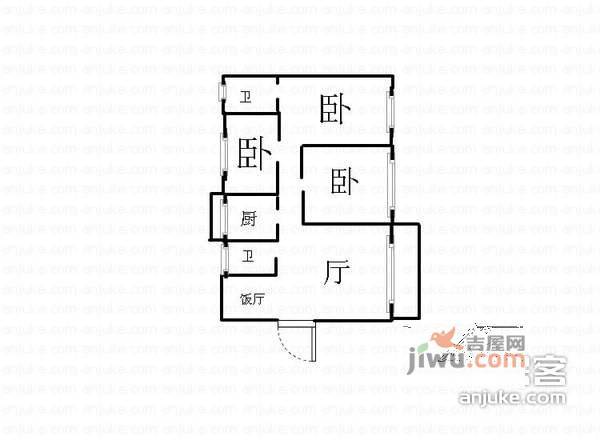 斌鑫胜景雅苑3室2厅2卫108㎡户型图