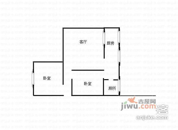 东路三巷15号2室1厅1卫户型图