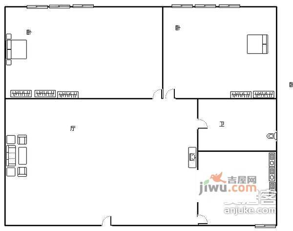 天星大厦2室2厅1卫79㎡户型图