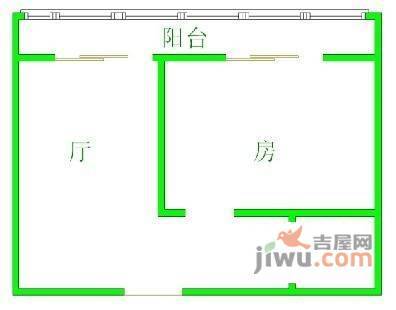 翠云花园1室1厅1卫户型图