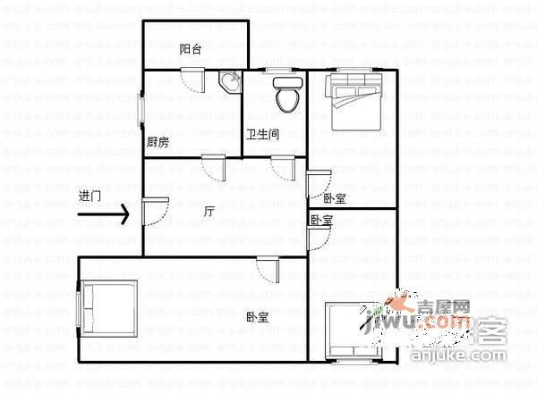 中阳大厦3室2厅2卫118㎡户型图