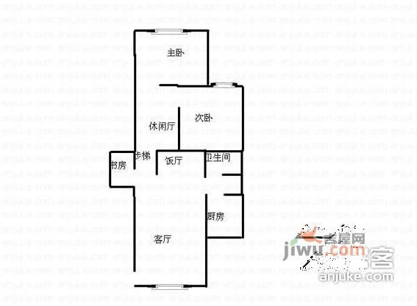 中阳大厦3室2厅1卫117㎡户型图