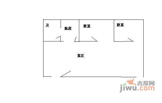 上土湾小区2室1厅1卫60㎡户型图