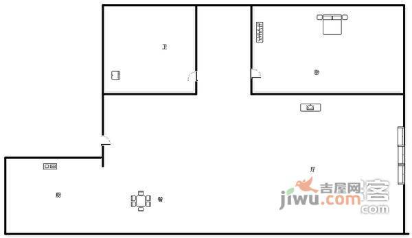 万凯新都会1室1厅1卫户型图