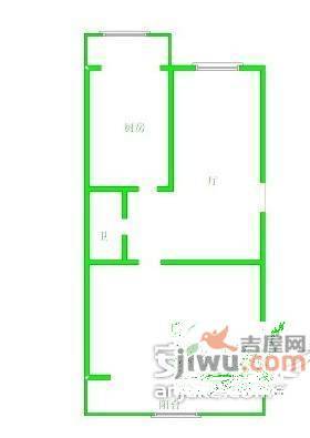 西城天街1室1厅1卫64㎡户型图