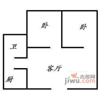 天生新村小区2室1厅1卫65㎡户型图