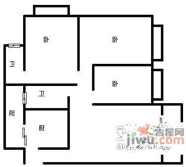 好家园3室2厅2卫151㎡户型图