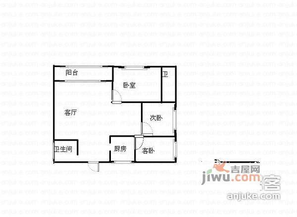 好家园3室2厅2卫151㎡户型图