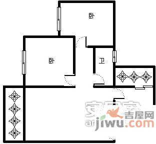 箭河路小区2室2厅1卫80㎡户型图