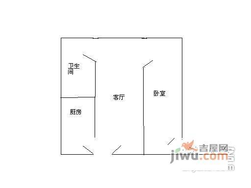 模范村小区1室1厅1卫28㎡户型图