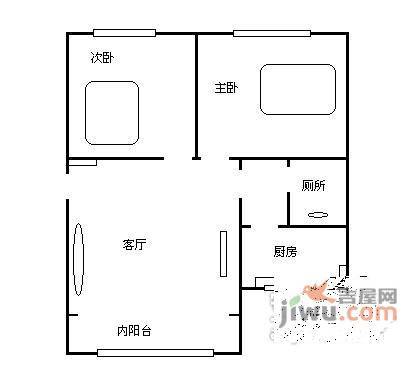 新建五村2室1厅1卫84㎡户型图