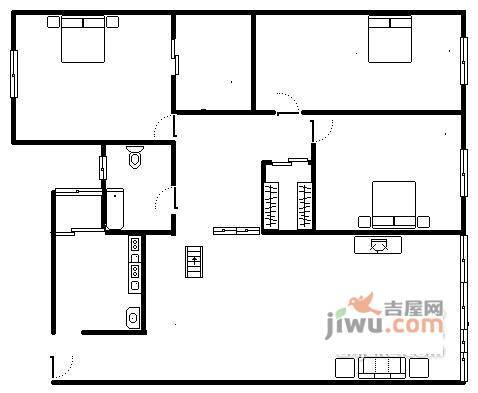 康源小区3室2厅2卫129㎡户型图