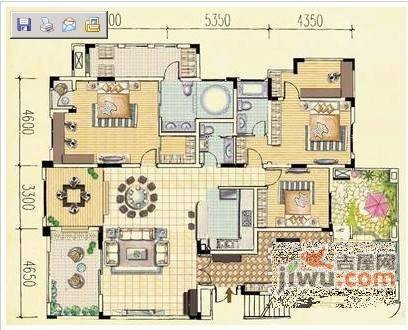 龙湖大城小院4室2厅2卫208㎡户型图