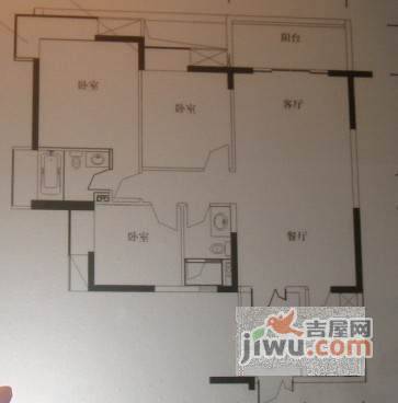 富力城瀚湖3室2厅2卫130㎡户型图