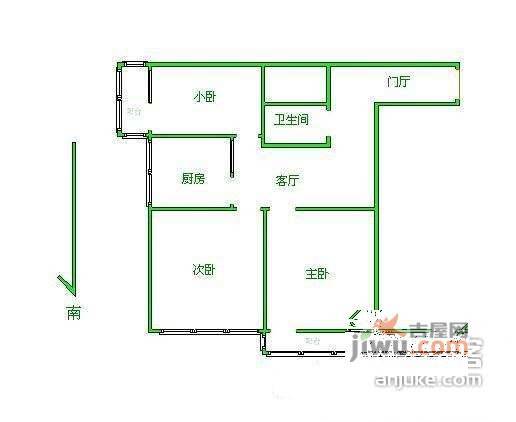 彩色奥邻3室2厅2卫106㎡户型图