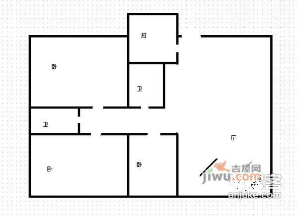 艾佳沁园3室2厅2卫128㎡户型图