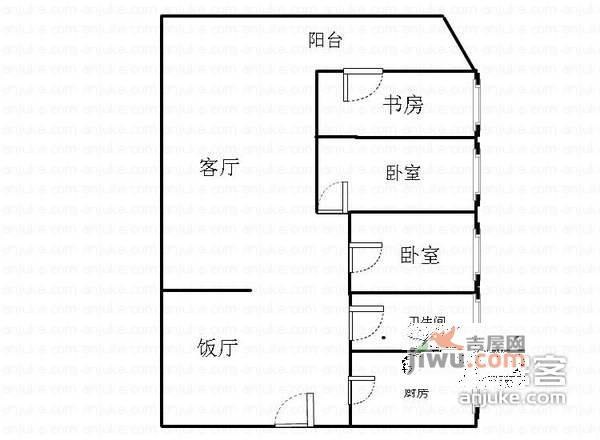 文星大厦3室2厅1卫152㎡户型图