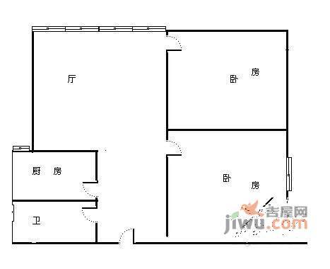 文星大厦2室2厅1卫89㎡户型图