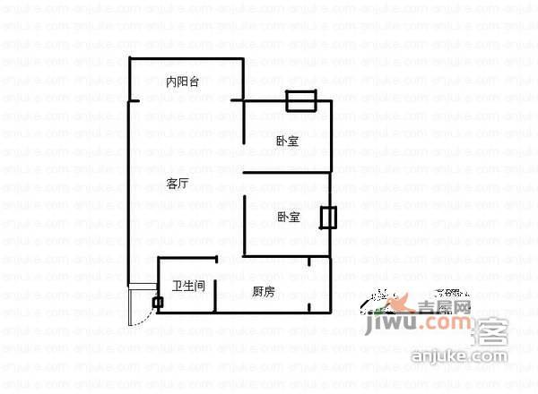 三星花园2室2厅1卫89㎡户型图