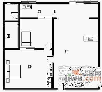 红球坝社区2室1厅1卫户型图