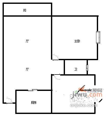 华宇都市家园2室2厅1卫91㎡户型图