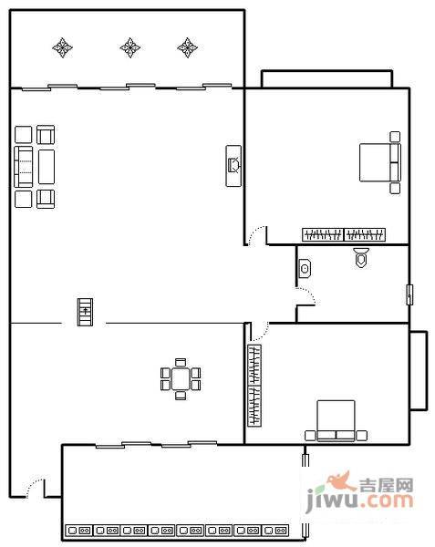 华宇都市家园2室2厅1卫91㎡户型图