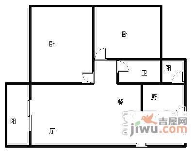 天安仕锦阁2室2厅1卫92㎡户型图