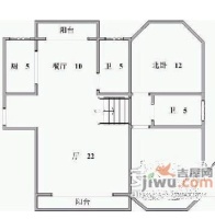 上海东方花苑2室2厅2卫123㎡户型图