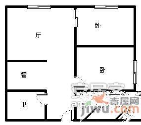 学田湾正街小区2室2厅1卫户型图