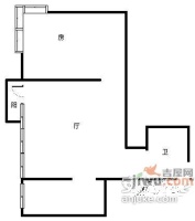 邦兴北都1室1厅1卫43㎡户型图