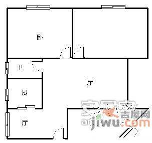 电台村2室2厅1卫78㎡户型图