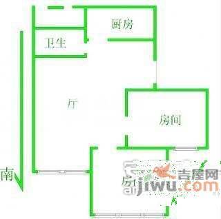 桃花园小区2室1厅1卫户型图