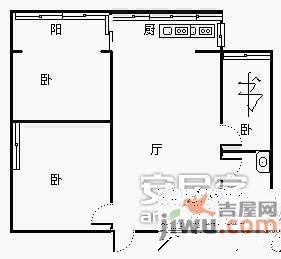 枇杷山正街社区2室1厅1卫81㎡户型图