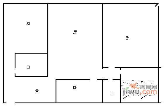 时代新都3室2厅2卫134㎡户型图